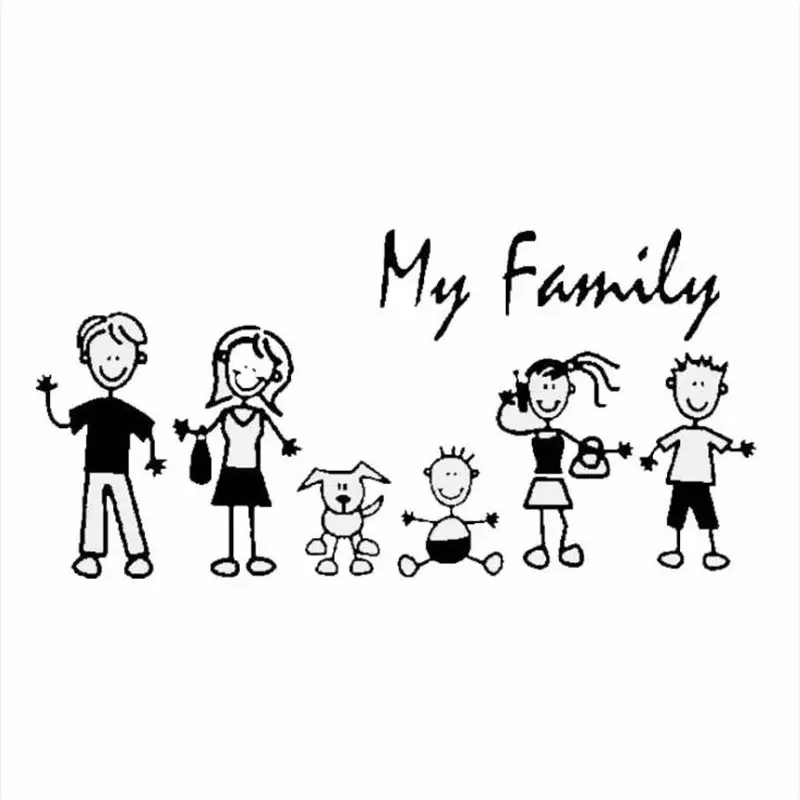 Pet Supplies For Dogs - Adesivo per auto Famiglia Stick Figura